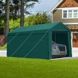 ADVANCE OUTDOOR 10x20 ft Heavy Duty Carport with Removable Sidewalls and Doors, Adjustable Height Car Canopy Garage Party Tent Boat Shelter with Reinforced Poles, Green ADVANCE OUTDOOR