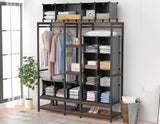 HOMIDEC Closet Organizers and Storage, 9 Cube Storage Organizer, Portable Closet Organizer Storage Cubes Shelves for Clothes, Bedroom, Closet, Wardrobe, Kids Room, Bathroom, Black HOMIDEC