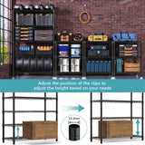 M MZG 5-Shelf Storage Shelves,Wire Shelving Heavy Duty Metal Storage Shelving Unit Adjustable Garage Shelving Rack Pantry Kitchen (Black, 5 Tier,17.7" D x 47.2" W x 76.7" H) M MZG