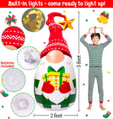 5Ft Lighted Outdoor Christmas Decorations Inflatables - Blow Up Gnome Tumbler Xmas/Winter Holiday/Happy New Year 2025 Display Indoor Party Decor Supplies Renbuzhu