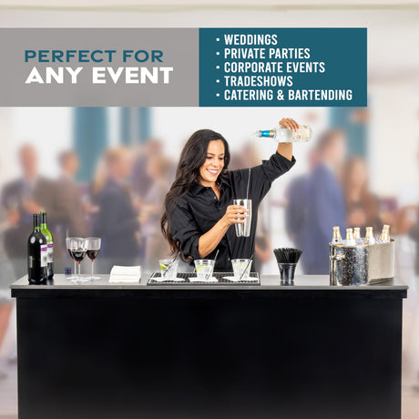 GoBar Elite Portable Bar Table for Events - Foldable Commercial Grade Wood - Mobile Bartending Station GoPong