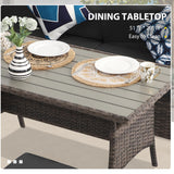 KIGOTY Patio Set 7-Piece Outdoor Dining Set,Patio Table and Chairs Set with Soft Cushions Lawn Furniture for Deck,Backyard, Garden (BR-Grey) KIGOTY