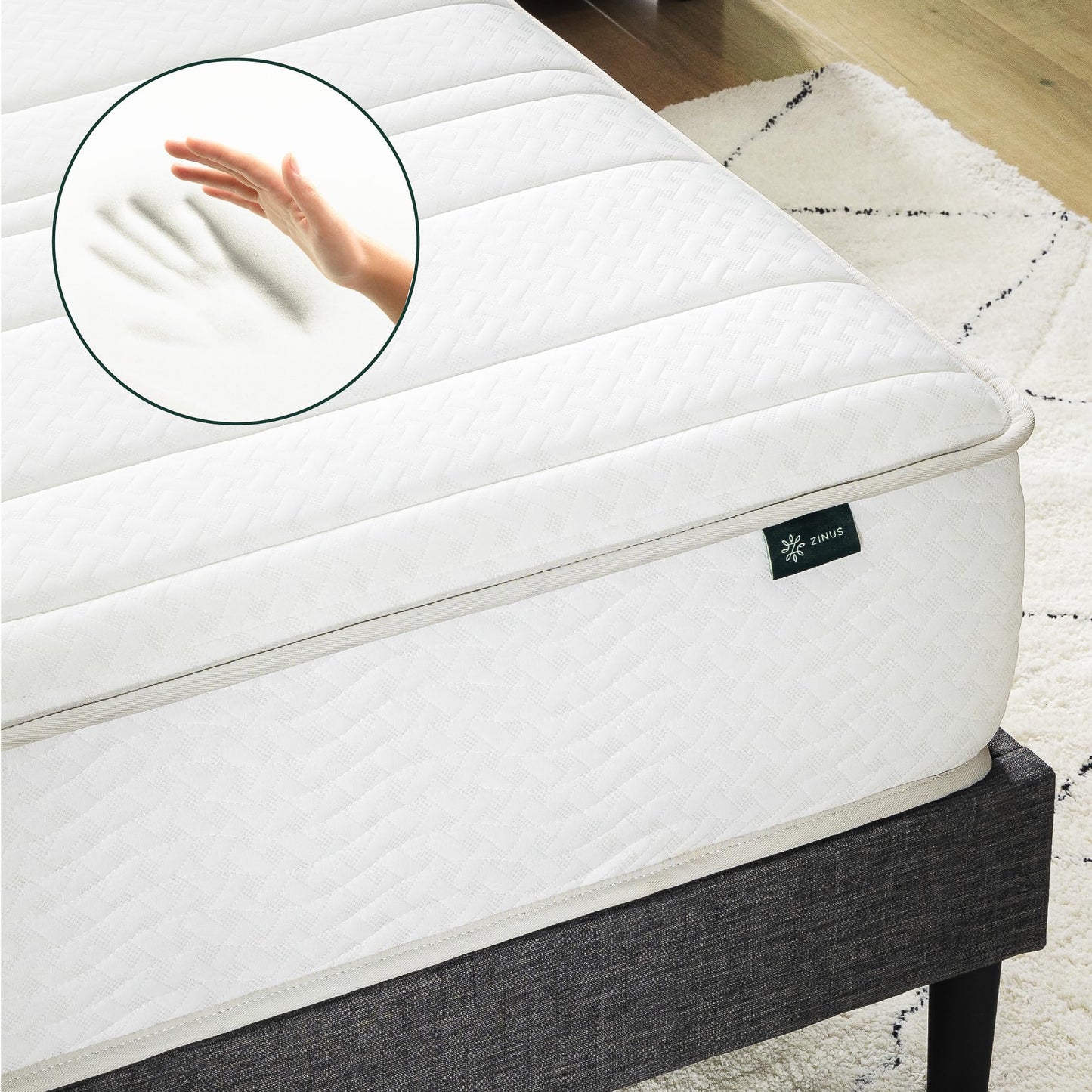 ZINUS 6 Inch Foam and Spring Hybrid Mattress [New Version], Twin, Fiberglass Free, Medium Firmness, Durable Support, Certified Safe Foams & Fabric, Mattress in A Box