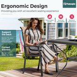 Pamapic 5 Pieces Patio Dining Set, Outdoor Dining Set for Garden Backyard Poolside Deck,Outdoor Table and Chairs Set with 4 Textilene Chairs,Beige Pamapic