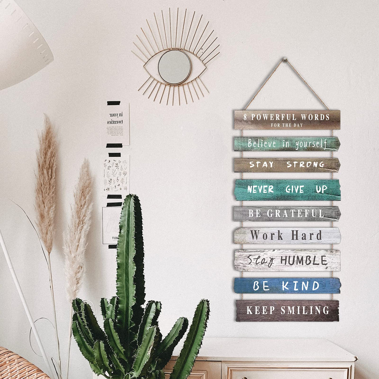 Inspirational Wall Art Decor for Office, Wooden Rustic Hanging Motivational Wall Art Decoration Sign, Inspiring Positive Quotes Wall Art for Home Living Room Bedroom Bathroom Classroom Gym 12"x24" Joyhawk