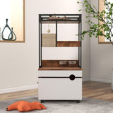 FerniTry Cat Litter Box Enclosure Furniture with Cat Tree Tower, Kitty Litter Box Hidden Cabinet with Shelves Scratching Pad and Cat Bowls, Cat Washroom Indoor Cat House,Rustic Brown… FerniTry