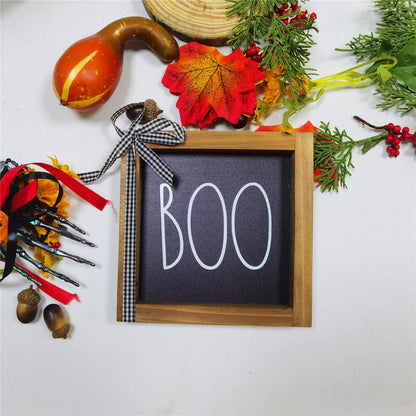 skyjoohy Boo Sign, Halloween Wooden Signs Boo Table Decorations Halloween Home Decor Indoor Tiered Tray Decor Bathroom Farmhouse Desk Decor Inside Decorative Signage (Hallowween-BOO) - WoodArtSupply