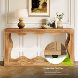 LITTLE TREE 63-Inch Console Table, Chic Design, Sofa Table Behind Couch, Farmhouse Console with Build-in Storage Space for Entryway, Living Room, Hallway LITTLE TREE