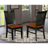 East West Furniture WEC-BCH-W Weston Dining Chairs - Slat Back Wooden Seat Chairs, Set of 2, Black & Cherry East West Furniture