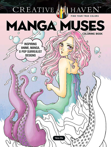 Creative Haven Manga Muses Coloring Book: Inspiring Anime, Manga, & Pop Surrealist Designs (Adult Coloring Books: Fantasy) WoodArtSupply