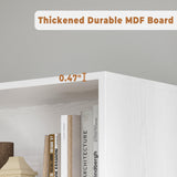 IRONCK Modern Bookshelf with Storage, 5-Tier Farmhouse Bookcase, Storage Cabinet for Home Office, Living Room, White IRONCK