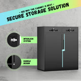 INTERGREAT Metal Storage Cabinet with Drawers, 42" Locking Steel Garage Cabinet with Doors and Adjustable Shelves, Lockable File Cabinets for Garage, School, Home Office, Classroom（Black） INTERGREAT