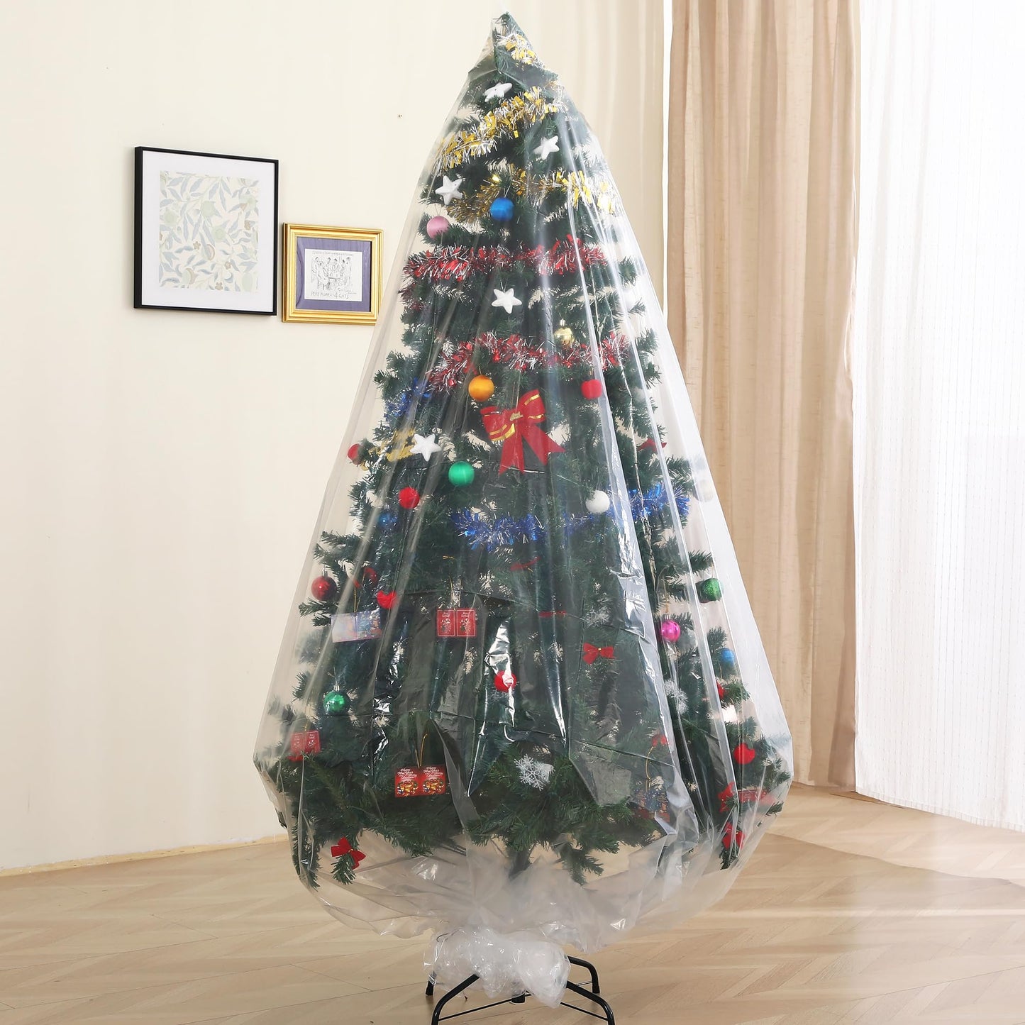 Liyaomix Christmas Tree Removal Bag, Clear 9ft x 6ft Christmas Tree Disposal Bag Waterproof for Upright Storage