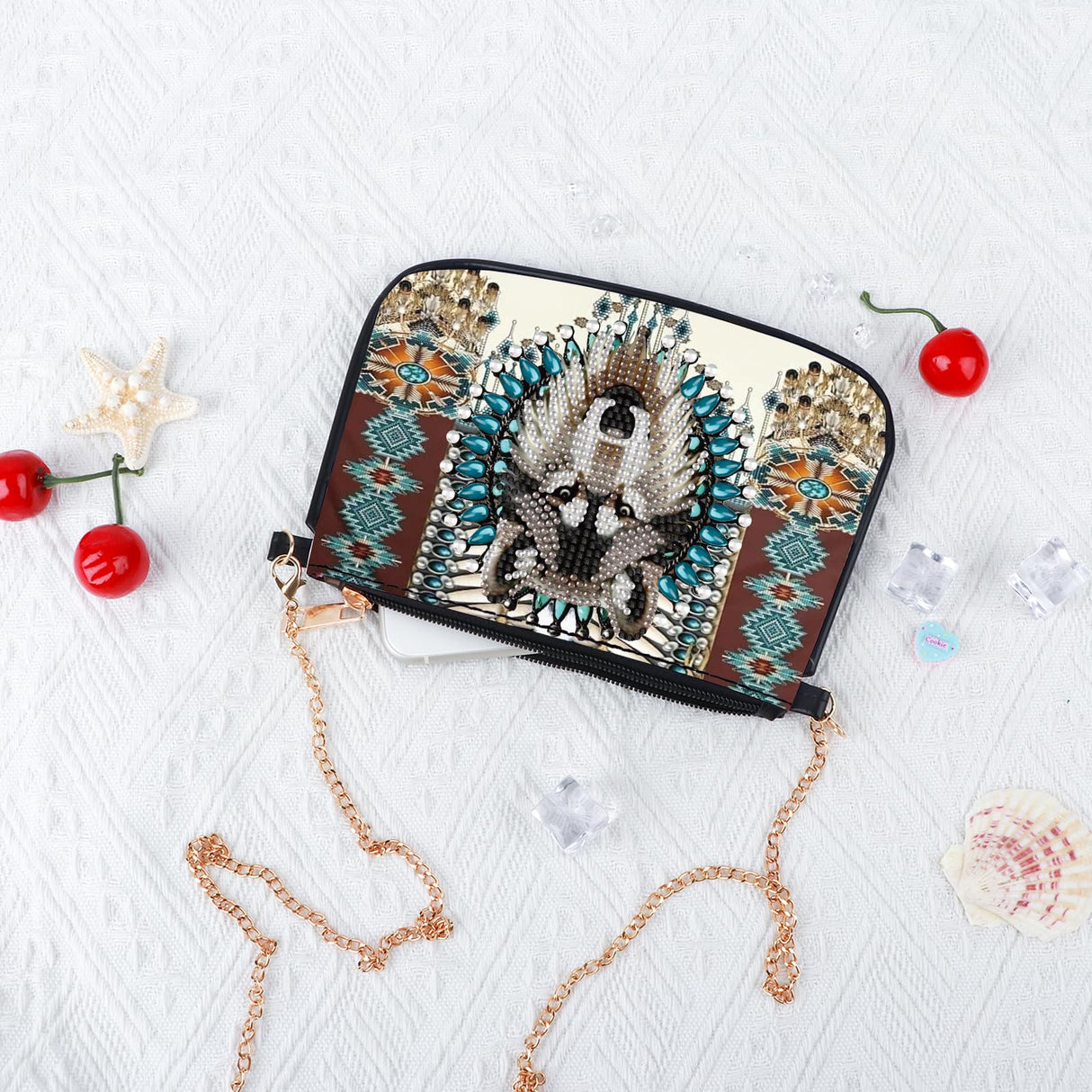 5D DIY Diamond Art Painting Crossbody Bag Chain, Bully Dog Diamond Art Set, Used to Store Cosmetics Keys and Other Small Items, can be Used as a Gift to Friends Tontut
