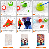 Fountor Framed Paint by Numbers Kit for Adults Beginner & Kids Ages 8-12, Tree of Life Paint by Number with Frame, Easy Acrylic Stained Glass Colorful Tree Painting by Numbers Kit on Canvas 8x12 inch Fountor