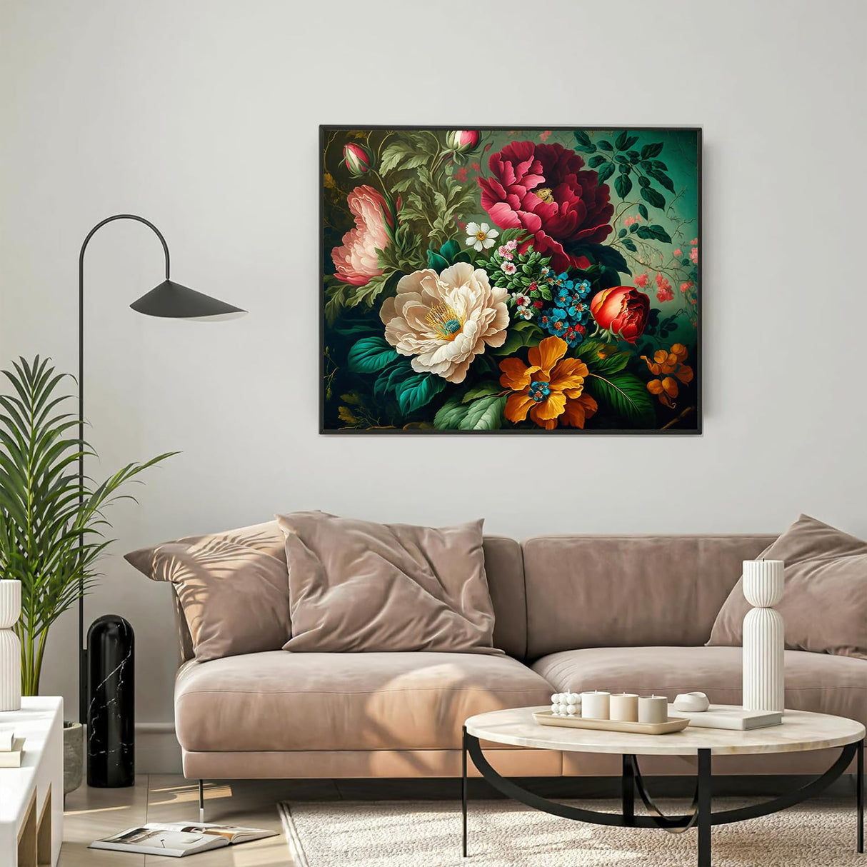 Arttoplus Flower Paint by Numbers Kit for Adults Canvas-Flower Adult Paint by Numbers for Adults,Flowers Painting by Numbers for Adult for Gift Home Wall Decor(16x20inch) Arttoplus