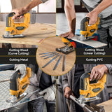 Cordless Jig Saw for Dewalt 20v Max Battery, Brushless Jigsaw Cut Off Tool, Variable Speed 2900RPM, 45° Beveled Cuts, 3 Orbital Action, with Jigsaw Blades for Straight/Curve/Circle Cutting(Tool Only) NATBEESY