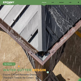 EROMMY 14' x 20' Hardtop Gazebo, Wooden Finish Coated Aluminum Frame Canopy with Double Galvanized Steel Roof, Outdoor Permanent Metal Pavilion with Curtains and Nettings for Patio,Garden, Backyard EROMMY