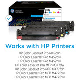 HP 410A Black, Cyan, Magenta, Yellow Toner Cartridges (4-pack) | Works with HP Color LaserJet Pro M452 Series, HP Color LaserJet Pro MFP M377, M477 Series | CF410AQ HP