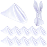 Homiest 12 Pack White Satin Napkins 20x20 Inches Dinner Napkins Decor, Square Decorative Napkins Silky Elegant Wedding Napkins, Smooth Table Cloth Napkins for Restaurant Banquet Graduation Party Homiest