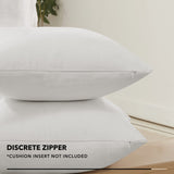 Deconovo 4 PCS Pillow Covers 18x18, No Insert - Faux Linen Sublimation Cushion Covers White Blank Pillow Covers, Throw Pillow Cases for Sofa, 18x18 Inch Natural White, Set of 4, Case Only Deconovo