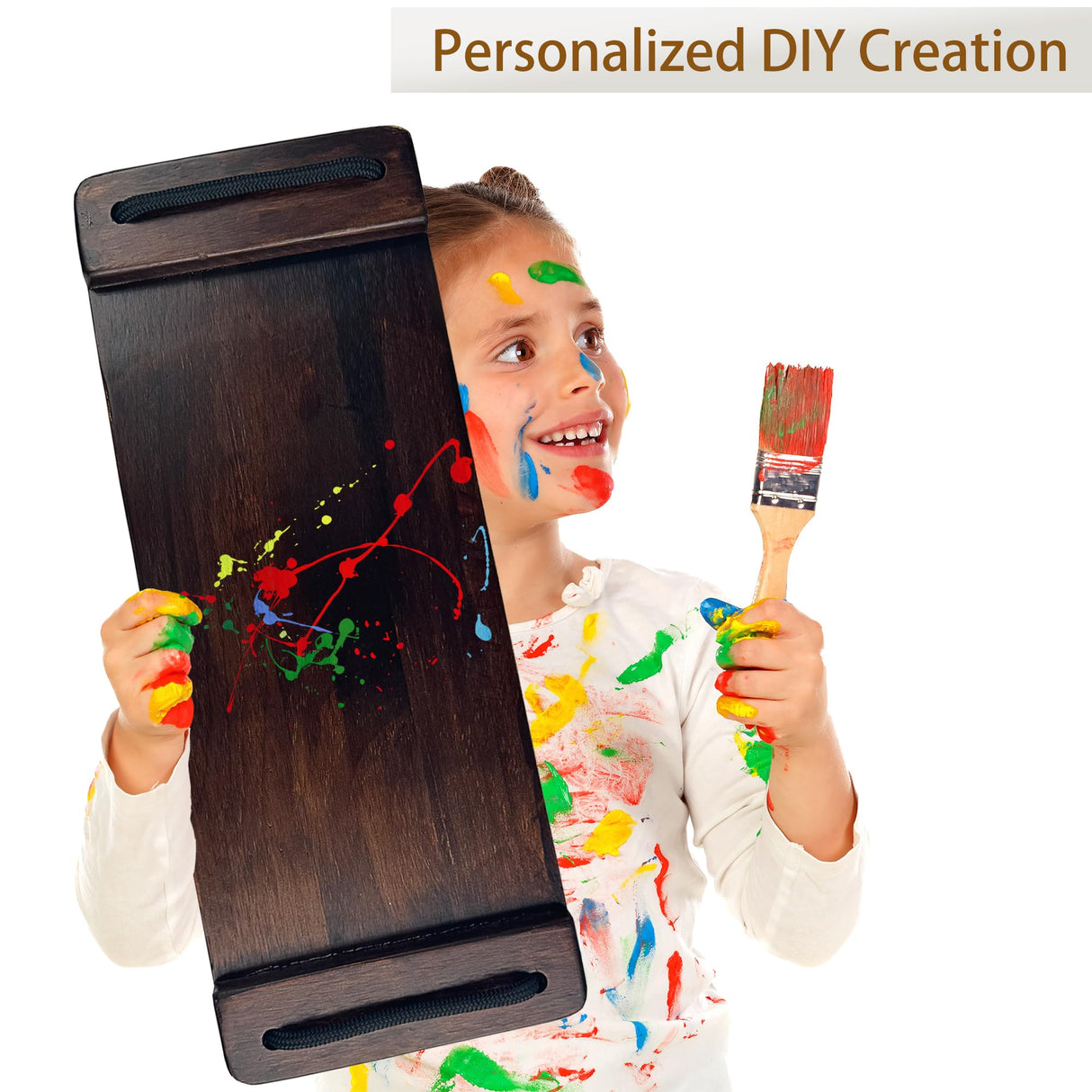 KINSPORY Wooden Swing Seat, Outdoor Swing Set Accessories for Backyard, Height Adjustable Rope with Hanging Tree Straps Kit for Porch Patio Garden Playgroud (Brown) KINSPORY