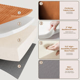 Modular Sectional Sofa, 108" L-Shaped Boneless Couch with Deep Seat, Corduroy Cloud Couch for Living Room, Bedroom, No Assembly Required, Ship in a Box, Orange RUMBALUXY