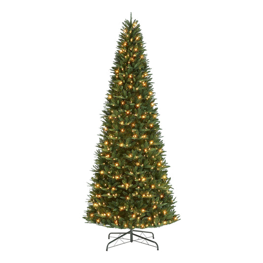 12 ft Pre-Lit Monroe Fir Tree, 3214 Tips, 800 Warm White LED Lights, Sure-Lit Pole®, UL Listed Adaptor