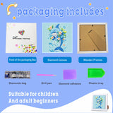 Cute 5d Adult Diamond Art Set with Photo Frame, Suitable for Both Adults and Children. Dolphin Diamond Art, Beautifully Packaged, can be Given as a Home Wall Decoration Gift (7x7 inches) Generic