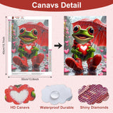 AIRDEA Diamond Paintings Kits for Adults,Frog Diamond Art Kits for Adults,12x16 Inch Love Heart and Flog,Gem Art Set Complete for Beginners AIRDEA