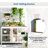 66” Large Outdoor Potting Table with 2 Drawers, Cabinet, Open Shelves, Wooden Potting Bench for Garden, Patio, Farmhouse, Backyard, Spacious Workstation (White, 66") Thctvous