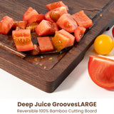 Fun Memories Black Walnut Cutting Board for Kitchen with Concealed Handles, Reversible Wood Butcher Block Cutting Board Carving Board with Juice Groove, Per 17 x 11 Inches (Gift Box) Fun Memories