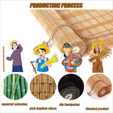 Retro Bamboo Blind Bamboo Roll Up Blinds Bamboo Roll Up Shades Bamboo Shades Blinds, Bamboo Roller Blinds for Outdoor Blinds for Patio Waterproof Outdoor/Indoor 26×67in/66×170cm （W×H） Green OCAZI