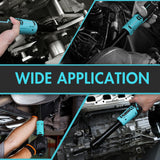 DURATECH Extended Cordless Ratchet Wrench, 3/8" 12V 44 Ft-Lbs Long Neck Electric Ratchet Wrench with 2-Pack 2.0Ah Li-Ion Battery, 1 Hour Fast Charger, 10 Sockets Accessories & Variable Speed Trigger DURATECH