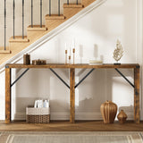 YATINEY Console Table, 63" Long Behind Couch Sofa Table, Entryway Table, Farmhouse Console Table for Narrow Spaces, Hallway, Living Room, Rustic Brown CT30BR YATINEY