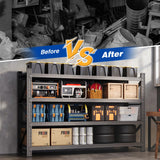 BYNSOE 77" W Storage Shelves 9000lbs Garage Metal Shelving Heavy Duty Garage Shelves Adjustable Storage Shelves for Industrial, Factory,(77" W X 24" D X 70" H) BYNSOE