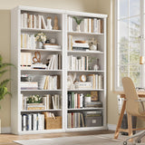 Rresyet Bookcase and Bookshelves, 28" W Tall Bookshelf with Elegant Design, 6 Tiers Spacious Book Storage, Freestanding Book Organizer, Display Library Shelf for Home Office, Living Room & Study Room Rresyet