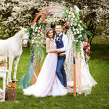 Giantex 7.7FT Wooden Garden Arbor Trellis, Outdoor Pergola Arch with Climbing Plant Support, Wood Wedding Arch for Ceremony, Pathway, Birthday Party, Garden Décor, Weather-Resistant, Easy Assembly Giantex