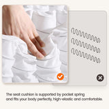 Topeakmart Fabric Recliner Sofa Push Back Recliner Chair Adjustable Modern Single Reclining Chair Upholstered Sofa with Pocket Spring Living Room Bedroom Home Theater Beige Topeakmart