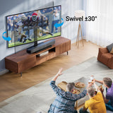 PERLESMITH Universal Swivel TV Stand Base, Table Top TV Stand for 37 to 65,70,75 inch LCD LED TVs, Height Adjustable TV Mount Stand with Tempered Glass Base, VESA 600x400mm, Holds up to 99lbs, PSTVS13 PERLESMITH