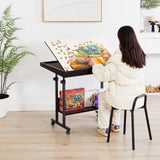 URFORESTIC 1500 Piece Jigsaw Puzzle Table with Legs,Rolling Jigsaw Puzzle Desk,35” X 25.2” Wooden Jigsaw Puzzle Board with Protective Cover for Adults(Dark Brown) URFORESTIC