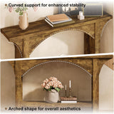 Tarnorci 55 Inches Console Table,2 Tier Farmhouse Entryway Table,Narrow Wood Accent Tables with Storage Shelves for Living Room,Entrance,Hallway,Foyer (Brown) Tarnorci