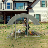 Large Metal Chicken Coop,Outdoor Chicken Coop Run Chicken Shelter with Water-Resident and Anti-UV Cover,Dome Roof Walk-in Poultry Cage Duck Rabbit House for Outside,Backyard and Farm,9'x13'x6.5' HOOYEAH