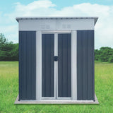 5 x 3 FT Outdoor Storage Shed, Metal Garden Shed with Aluminum Alloy Frame, Tool Shed Outdoor Storage with Lockable Sliding Doors & Vents, Small Storage House Waterproof for Backyard, Lawn, Gray ANTSKU
