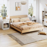 FOTOSOK Nightstand, Set of 2, 2-Tier Side Table with Drawer and Storage Shelf, Bedside Table End Table, Modern Night Stand for Bedroom, Home Office,White FOTOSOK