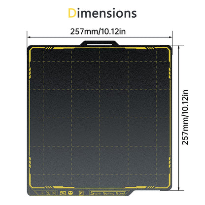 BIGTREETECH SSS Double-Sided Panda Spring Steel Build Plate Compatible with Bambu-Lab X1C/X1E/P1P/P1S/A1 3D Printer, 258x258MM(10.16x10.16in) Ultra-Flexible Sheet Removable Surface Platform ( - WoodArtSupply