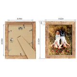 iRahmen 4 Pack 8x10 Picture Frame Rustic Brown Set with High Definition Glass Photo Frames for Desktop Display and Wall Mounting. iRahmen