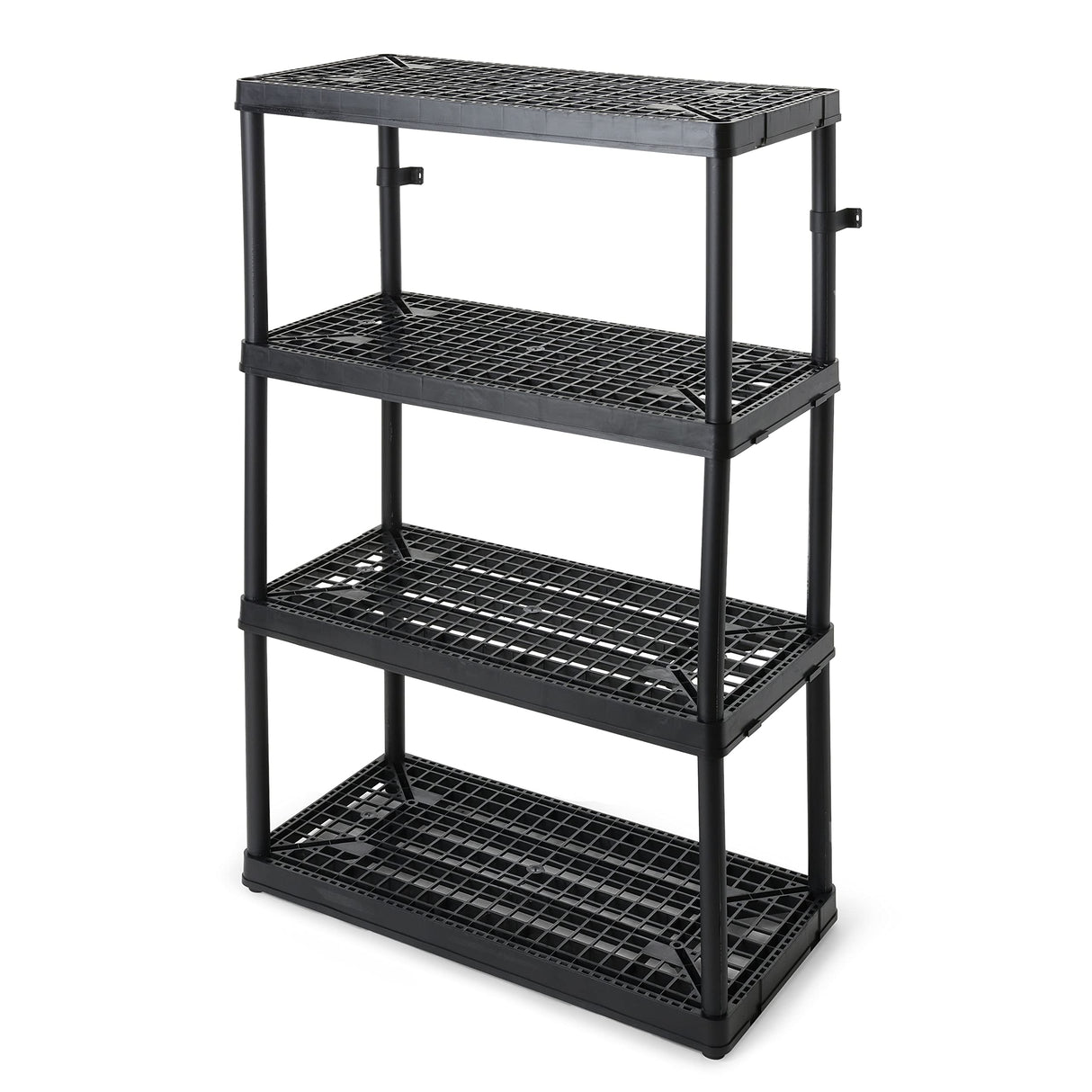 Gracious Living 4 Shelf Fixed Height Ventilated Heavy Duty Storage Unit 18 x 36 x 54.5" Organizer System for Home, Garage, Basement, & Laundry, Black Gracious Living