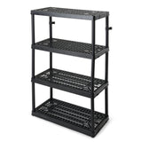 Gracious Living 4 Shelf Fixed Height Ventilated Heavy Duty Storage Unit 18 x 36 x 54.5" Organizer System for Home, Garage, Basement, & Laundry, Black Gracious Living