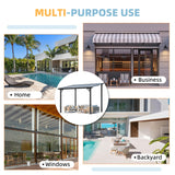 AECOJOY 18' x 8' Gazebo for Patio, Large Wall-Mounted Hard Top Lean-to Gazebo Pergola with Roof 8' x 18' on Clearance, Heavy Duty Patio Awnings for Decks, Backyard AECOJOY